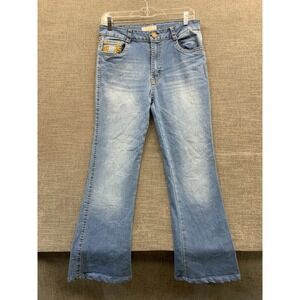 Brenedy Premium Jeans Womens 11 Blue Denim Medium Wash Outdoor Casual Flare Leg